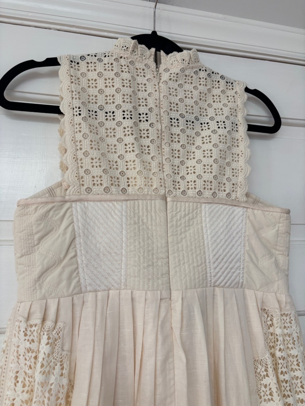 Ulla Johnson Sabrina Dress Crochet Silk Mini Dress Size 6 Medium‎ Lace Up Adjust - Picture 15 of 16